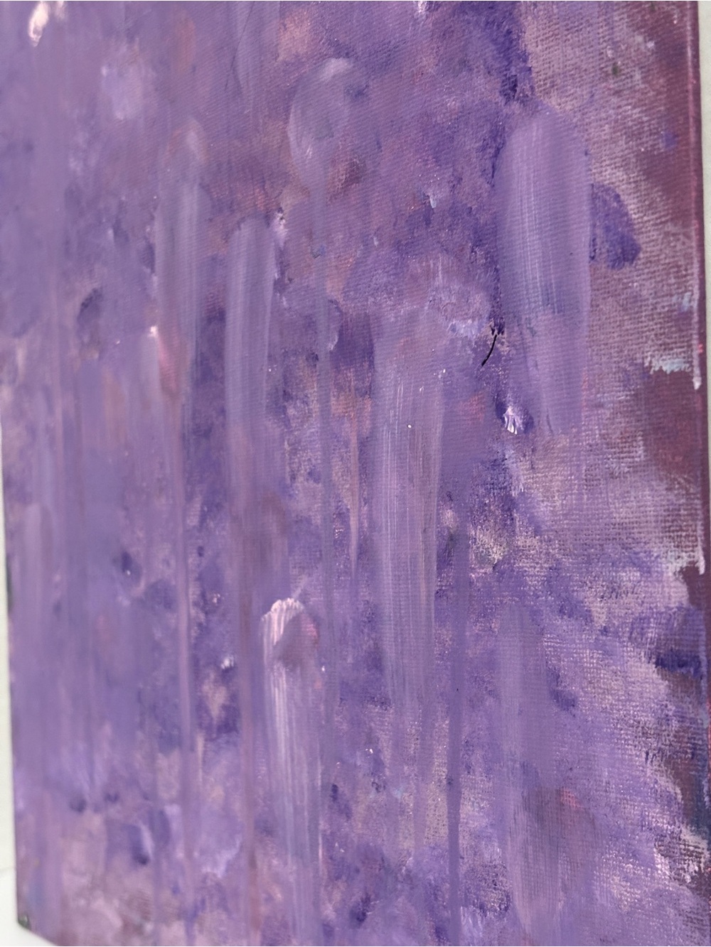 “Purple‎ Disaster” Abstract Acrylic Purple Canvas Art - Picture 4 of 6